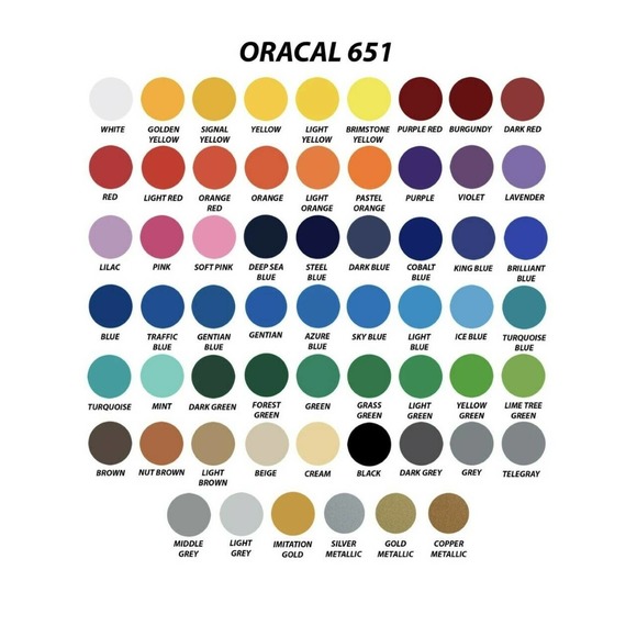 Oracal 8 Pack 12" x 1 Yard 651 Series Outdoor Cricut Adhesive Vinyl Sticker Roll - Picture 3 of 12